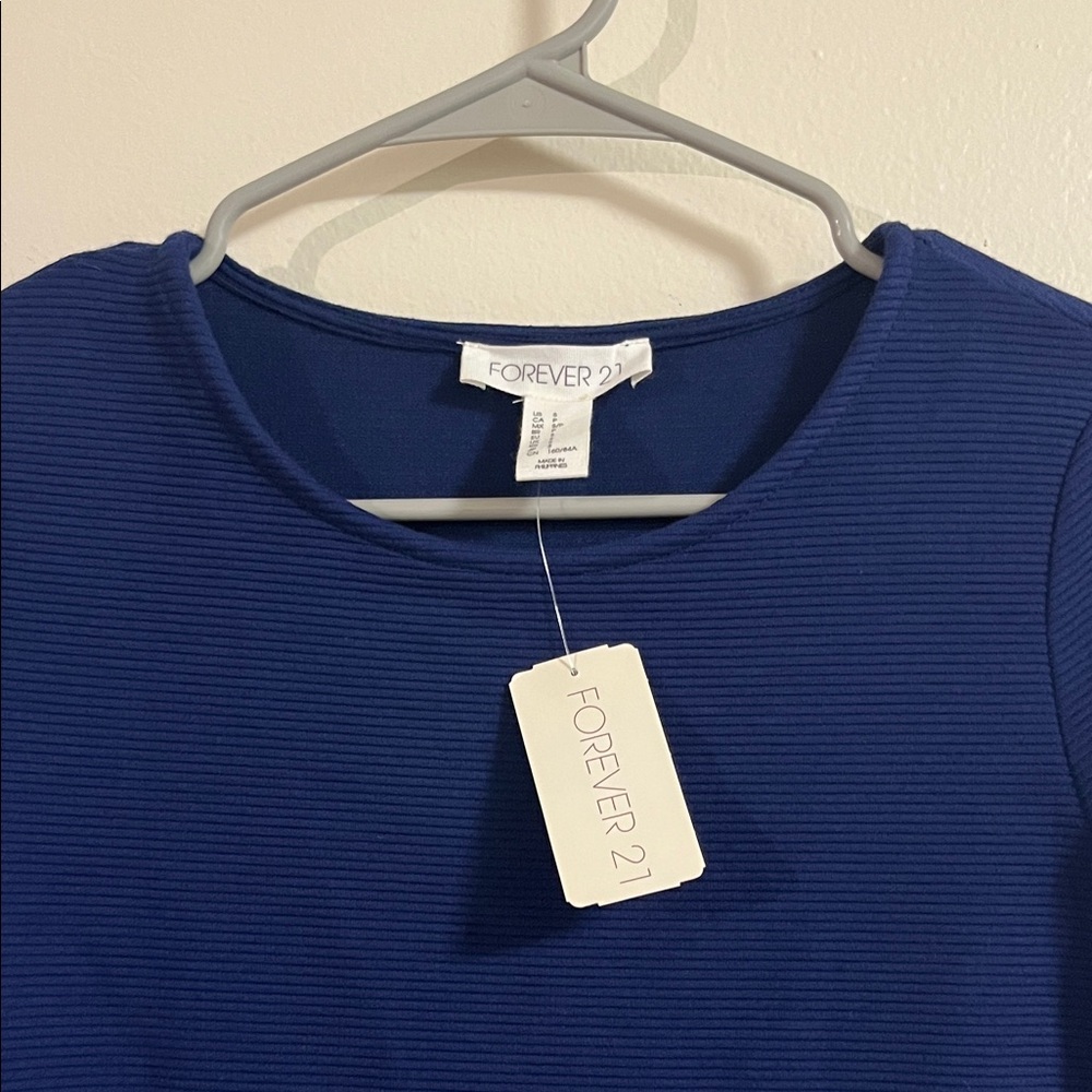Forever 21 Deep Blue Ribbed Top - Picture 3 of 5